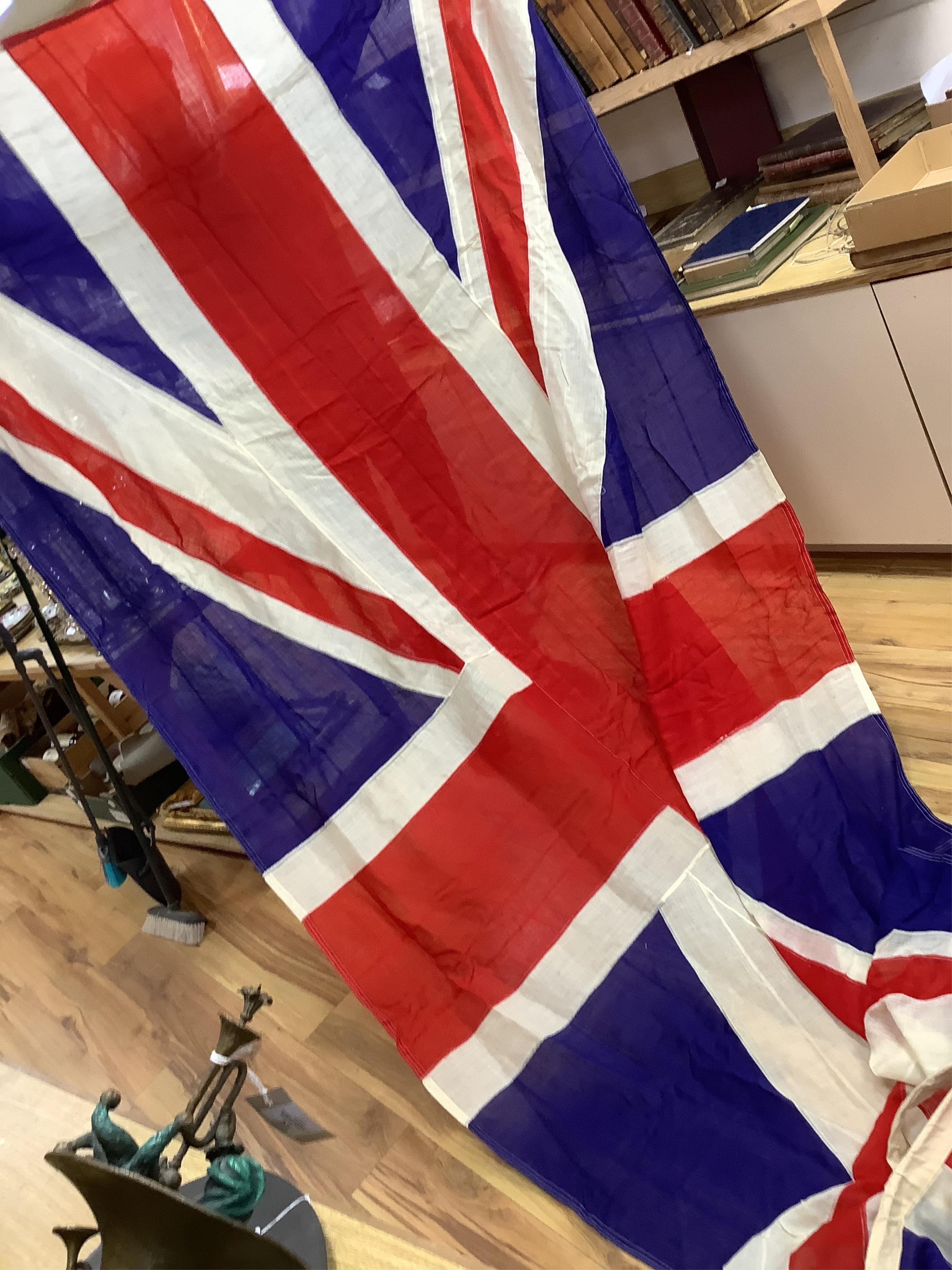 A group of mid 20th century British naval pennants and flags including River Police. Condition - varies
